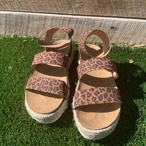 Platform Sandals Cheetah Print
